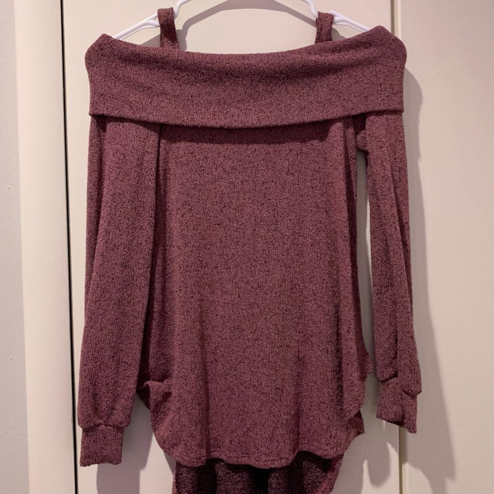 off-the-shoulder knit top